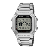 Casio Men's Watch Digital Dial with Stainless Steel Band, W-800HD-1AVDF