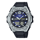 Casio Men's Watch Analog-Digital Blue Dial With Black Resin Band, MWQ-100-2AVDF