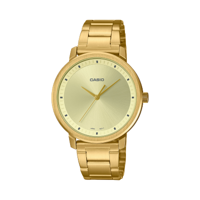 Casio men analog watch, gold dial with comfortable strap, model CS-LTP-B115G-9EVDF, Bahrain