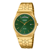 Casio Men's Watch Analog Green Dial with Gold Stainless Steel Band, MTP-B146G-3AVDF