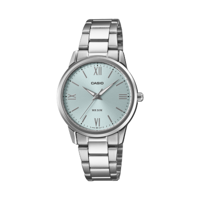 Casio men analog watch, blue dial with stainless steel strap, model CS-LTP-1303DD-2AVDF, Bahrain