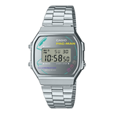 Casio Vintage Pac-Man Collection Unisex Watch with Silver Stainless Steel Band, A168WEPC-7ADR