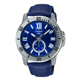 Casio, Men’s Watch Analog, Blue Dial Blue Leather Band, MTP-VD200L-2BUD