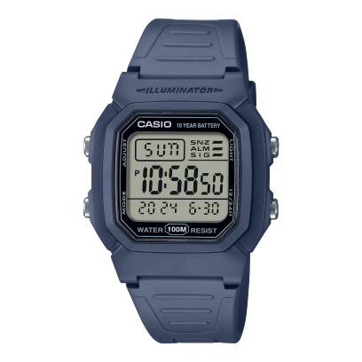 Casio men analog watch, black dial with blue resin strap, model CS-W-800H-2AVDF, Bahrain
