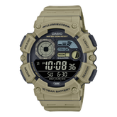 Casio Men's Watch Digital Black Dial With Beige Resin Band, WS-1500H-5BVDF