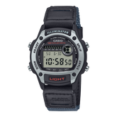 Casio Women's Watch Digital Dial with Blue Leather and Cloth Band, W-220HF-8AVDF