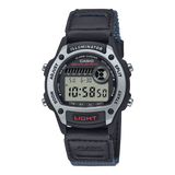 Casio Women's Watch Digital Dial with Blue Leather and Cloth Band, W-220HF-8AVDF