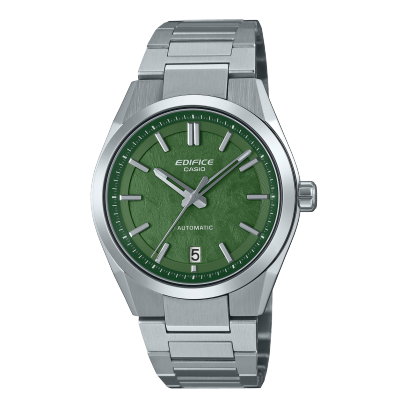 Casio Analog Men's Watch with Date Display Green Dial and Stainless Steel Strap,3ADR