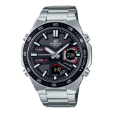 Edifice Men's Watch Analog-Digital Black Dial With Silver Stainless Steel Band, EFV-C110D-1A4VDF