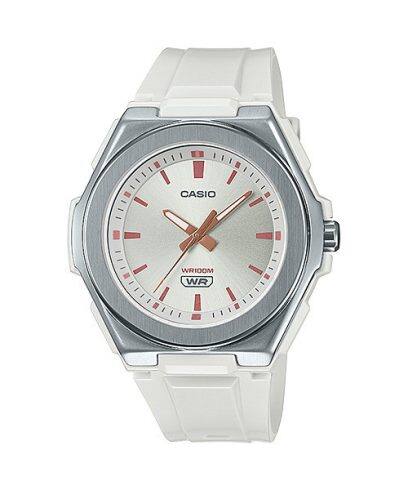 Casio, Women's Watch Analog, Silver Dial White Resin Band, LWA-300H-7EVDF
