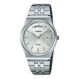 Casio men analog watch, silver dial with silver stainless steel band, model CS-MTP-B146D-7AVDF, Bahrain