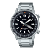 Casio, Men’s Watch Analog, Black Dial Silver Stainless Steel Band, MTD-130D-1A4VDF