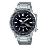 Casio, Men’s Watch Analog, Black Dial Silver Stainless Steel Band, MTD-130D-1A4VDF