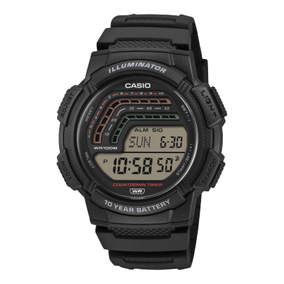 Casio men analog watch, stylish dial with black resin strap, model CS-WS-1800-1AVDF, Bahrain