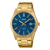 Casio, Men’s Watch Analog,Blue Dial Gold Stainless Steel Band, MTP-VD03G-2AUDF