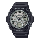 Casio Men's Watch Analog-Digital Silver Dial with Black Resin Band, AEQ-120W-7AVDF