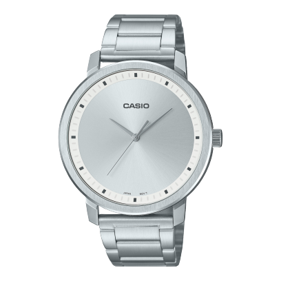 Casio men analog watch, silver dial with comfortable strap, model CS-MTP-B115D-7EVDF, Bahrain