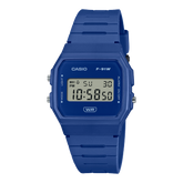 Casio Unisex Watch Digital Dial with Blue Resin Band, F-91WB-2A1DF