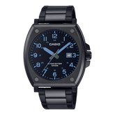 Casio, Men's Watch Analog,Black Dial Black Stainless Steel Band, MTP-E715D-1AVDF