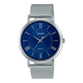 Casio, Men’s Watch Analog, Black Dial Silver Stainless Steel Mesh Band, MTP-B110M-2AVDF