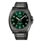 Casio Men's Watch Analog Green Dial With Black Stainless Band, MTP-E730B-3AVDF