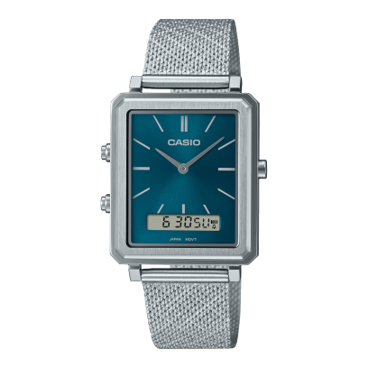 Casio men analog watch, green dial with comfortable strap, model CS-MTP-B205M-3EDF, Bahrain