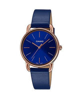 Casio, Women’s Watch Analog, Blue Dial Blue Leather Band, LTP-E412PL-2ADF
