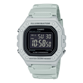 Casio Men's Watch Digital Black Dial with White Resin Band, W-218H-8BVDF
