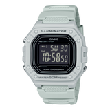 Casio Men's Watch Digital Black Dial with White Resin Band, W-218H-8BVDF