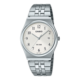 Casio, Men’s Watch Analog,White Dial Silver Stainless Steel Band, MTP-B145D-7BVDF