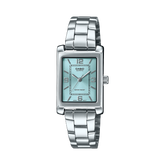 Casio Women's Watch Analog Tiffany Blue Dial with Silver Stainless Steel Band, LTP-1234DD-2ADF