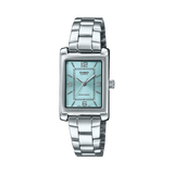 Casio Women's Watch Analog Tiffany Blue Dial with Silver Stainless Steel Band, LTP-1234DD-2ADF