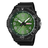 Casio Men's Analog Watch Green Dial with Resin Band, MRW-210H-3BVDF