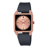 Casio Men's Watch Analog Rose Gold Dial With Black Resin Band, MTP-B170-5EVDF