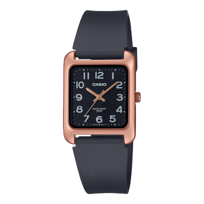 Casio men analog watch, black dial with black resin strap, model CS-MTP-B175-5BVDF, Bahrain