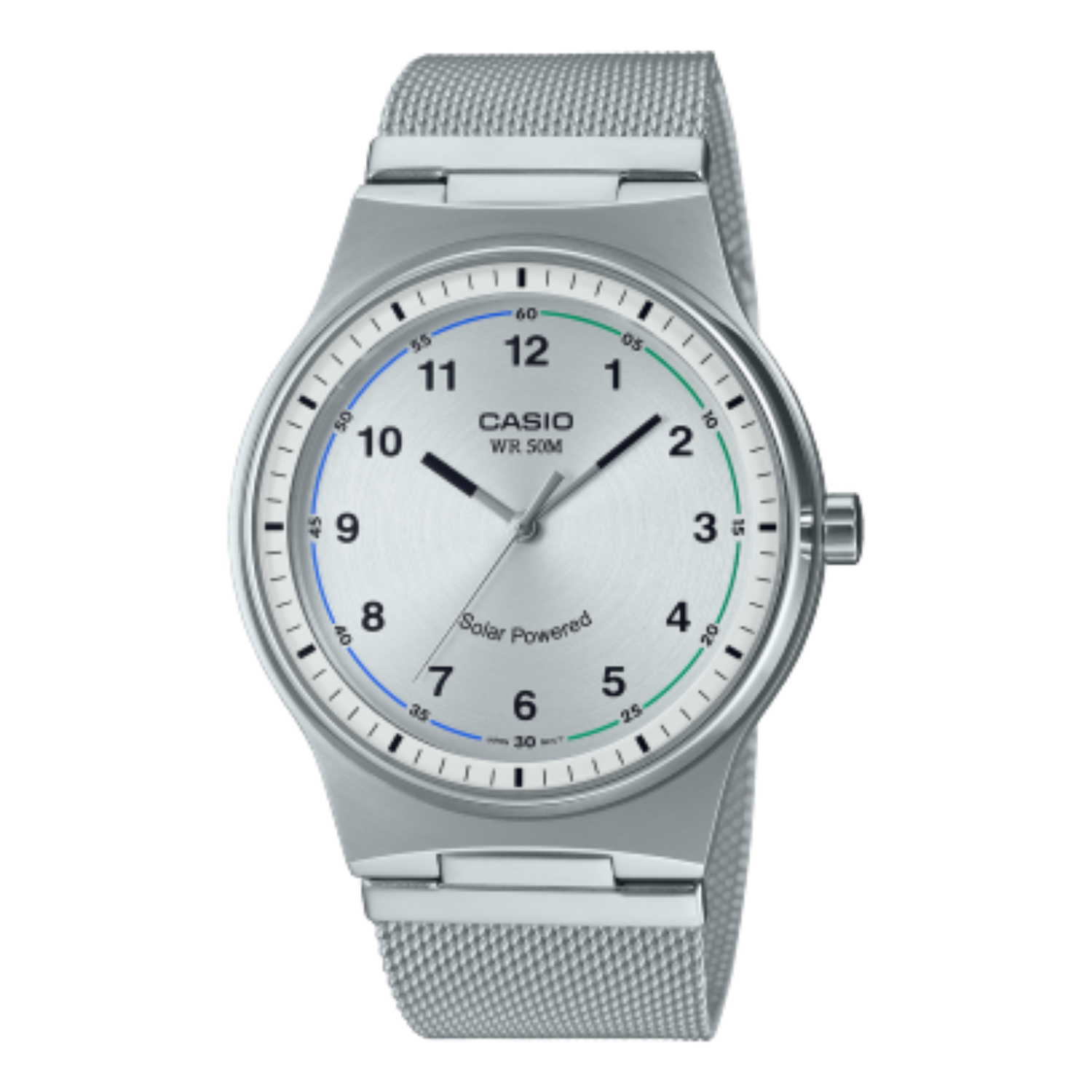 Casio, Men's Watch Analog,Silver Dial Silver stainless Steel Mesh Band, MTP-RS105M-7BVDF