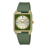 Casio Men's Watch Analog Silver Dial With Green Resin Band, MTP-B170-3EVDF