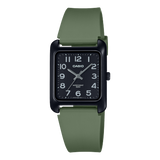 Casio Men's Watch Analog Black Dial With Green Resin Strap, MTP-B175-3BVDF