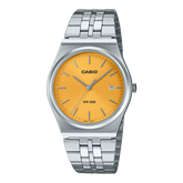 Casio Men's Watch Analog Yellow Dial with Silver Stainless Steel Band, MTP-B145D-9AVDF