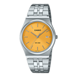 Casio Men's Watch Analog Yellow Dial with Silver Stainless Steel Band, MTP-B145D-9AVDF