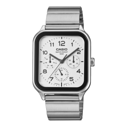 Casio men analog watch, white dial with stainless steel strap, model CS-MTP-M306D-7AVDF, Bahrain