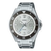 Casio Men's Watch Analog Silver Dial With Silver Stainless Steel Band, MDV-107D-7AVDF