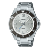 Casio Men's Watch Analog Silver Dial With Silver Stainless Steel Band, MDV-107D-7AVDF