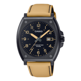 Casio, Men's Watch Analog,Black Dial Brown Leather Band, MTP-E715L-5AVDF