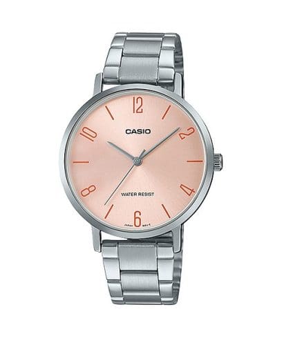 Casio men analog watch, pink dial with comfortable strap, model CS-LTP-VT01D-4B2UD, Bahrain