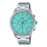 Casio Men's Watch Analog Tiffany Blue Dial With Silver Stainless Steel Band, MTP-E515D-2A2VDF