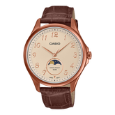 Casio Men's Watch Analog Dial With Brown Leather Band, MTP-M110RL-5AVDF