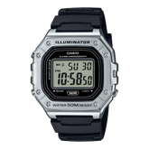 Casio Men's Watch Digital Dial Silver Case with Black Resin Strap, W-218HM-7AVDF