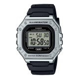 Casio Men's Watch Digital Dial Silver Case with Black Resin Strap, W-218HM-7AVDF