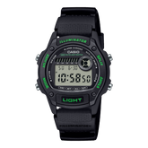 Casio Unisex Watch Digital Dial with Black Fabric Band, W-220H-1A3VDF